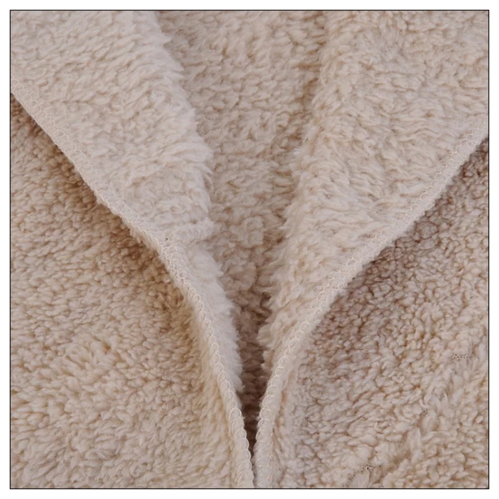 NEW Tan Cozy Teddy Hoodie - Picture 6 of 7